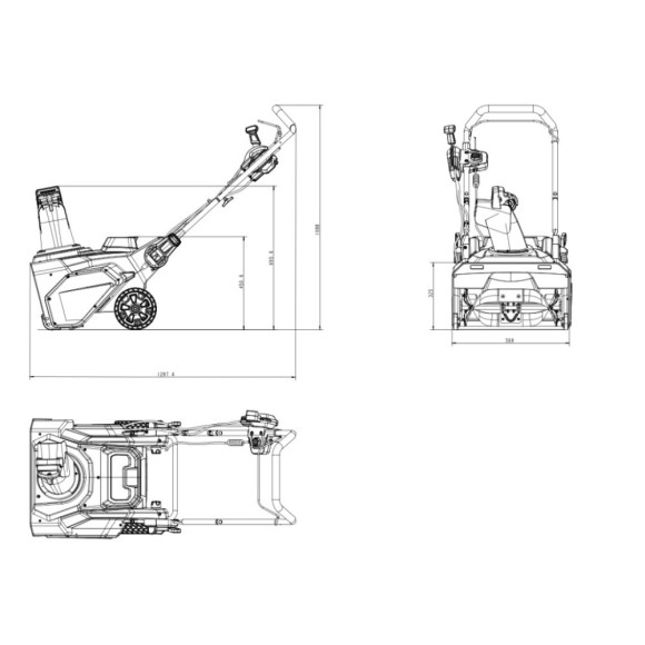 Снегоуборщик Greenworks 82SN22, 82v, 56 см, 2.9 кВт, 3.9 л.с. (аккумуляторный)