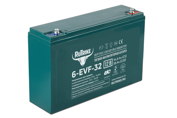 Аккумулятор тяговый Rutrike 6-EVF-32 (12V32A/H C3) 