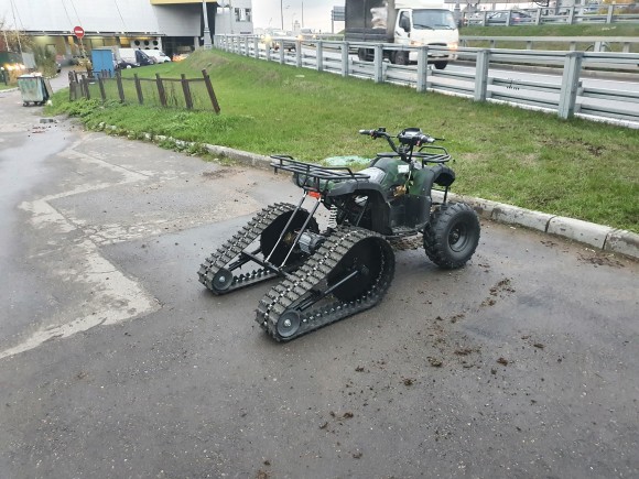 Гусенницы для квадроцикла+лыжи на колеса