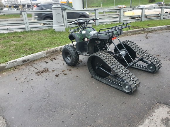 Гусенницы для квадроцикла+лыжи на колеса