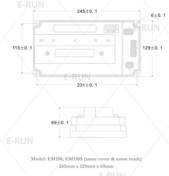 Контроллер Votol  EM150SP программируемый для QS 138 среднемоторный привод 3 кВт