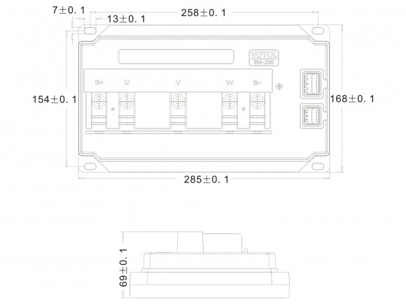 Контроллер Votol EM200-2SP   для QS Среднемоторный привод 4кВт